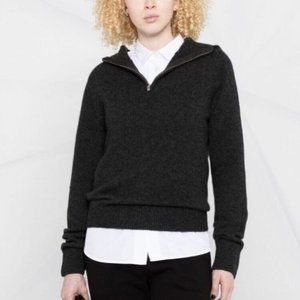 TOTÊME Cashmere Quarter-Zip Grey Hoodie